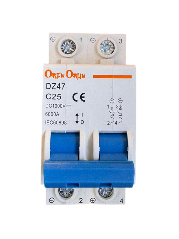 [DZ47 - 63 DC TYPE 2P 25A] DC Breaker DZ47 - 63 DC TYPE 2P 25A