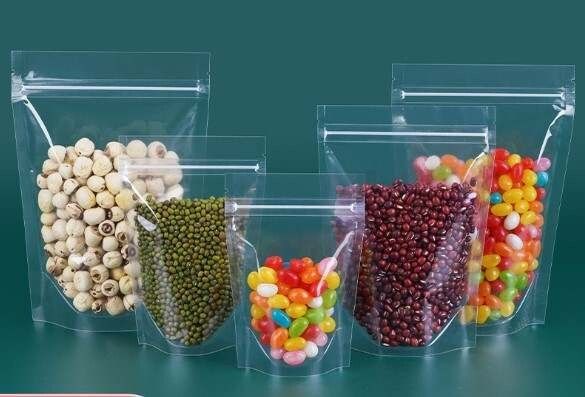 [C - SUP 200M 12X17X4] Clear plastic stand up pouch 12*17cm 200micron Pack of 50