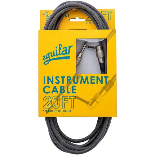 Aguilar AGINST20RS 20' Instrument Cable, Right Angle to Straight Connector