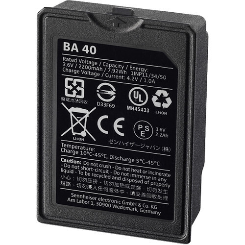 [506656] Sennheiser Rechargeable Battery for SL 133-S DW and SL 153-S DW Tablestand  #SEBA40 MFR #BA 40
