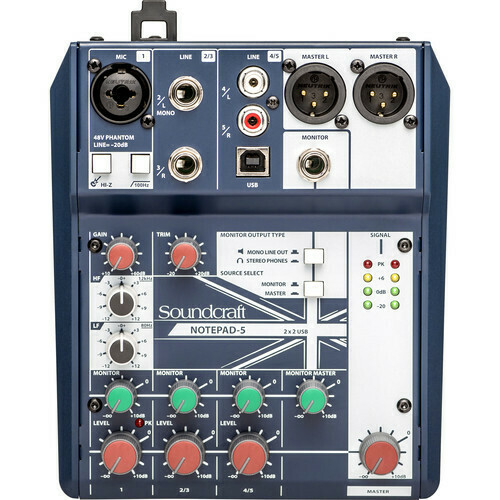[Soundcraft Notepad-5] Soundcraft Notepad-5 Small-Format Analog Mixing Console with USB I/O  #SO5CDTMUSB MFR #NOTEPAD-5