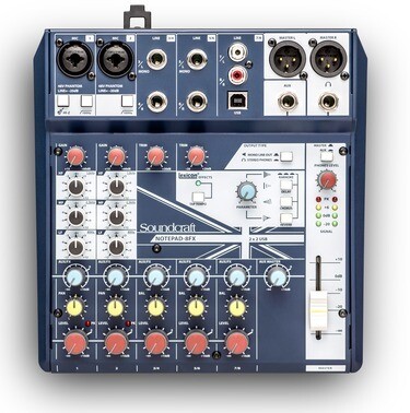 [Soundcraft Notepad 8FX] Soundcraft Notepad-8FX Small-Format Analog Mixing Console with USB I/O and Lexicon Effects #SO8CDTMUSBE MFR #NOTEPAD-8FX