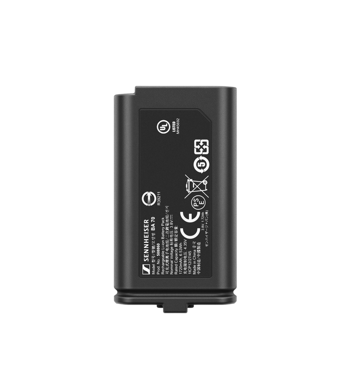 [Sennheiser BA 70] Sennheiser BA 70 Rechargeable Battery Pack for EW-D Bodypack and Handheld Transmitters
#SEBA70 MFR #BA 70