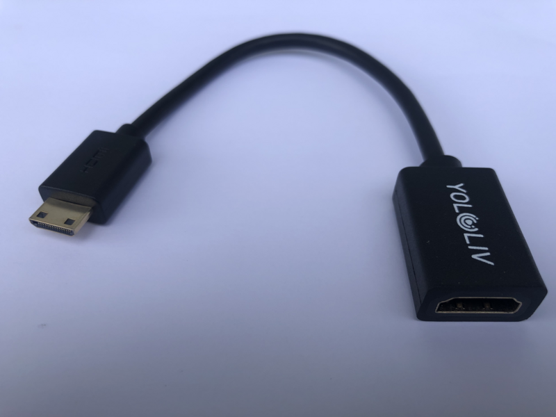 [Yololiv Mini HDMI Male to Female HDMI - 8"] Yololiv Mini HDMI Male to Female HDMI - 8"
