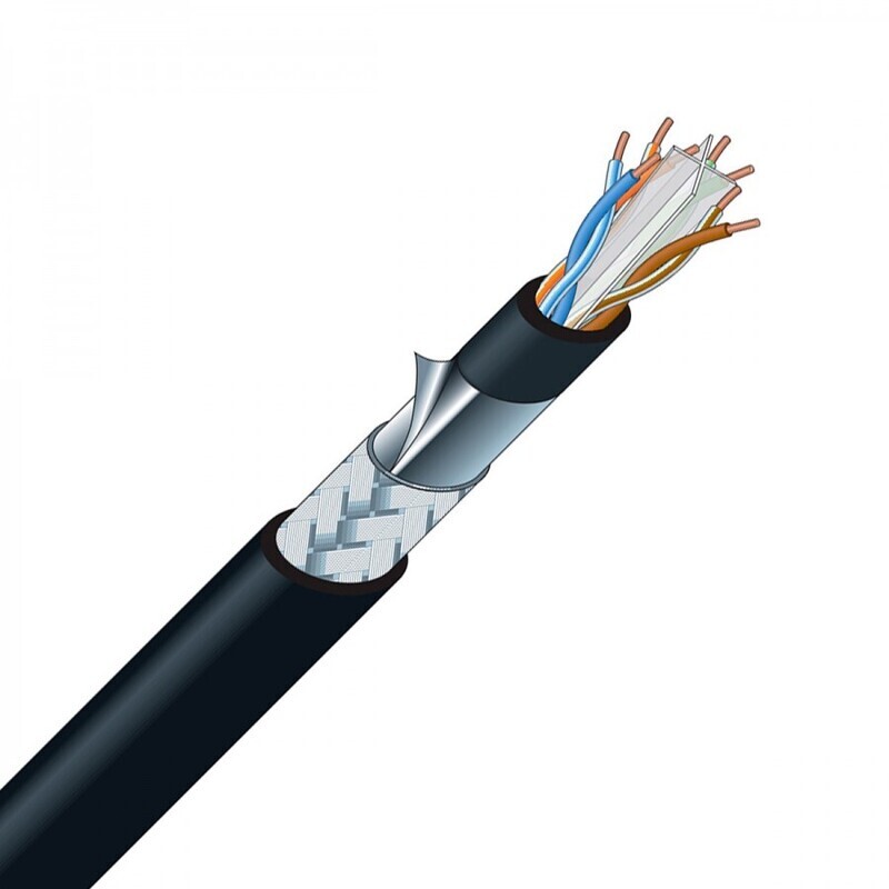[RJC6A-4P-SFM 100METER BLACK CAT6A FLEX STP (SF/UTP) CABLE] Canare RJC6A-4P-SFM BLACK CAT6A FLEX STP (SF/UTP) CABLE (PER FOOT)
