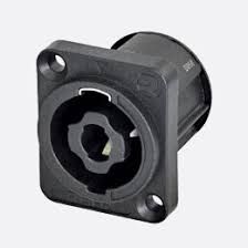 REAN RLS4MPZ 4 Pole speakON Chassis Connector with D-Size Front Mounted, 3/16" Flat Tab Contacts