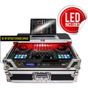 ProX XS-DDJ1000 WLT LED Flight Case for Pioneer DDJ-1000 Controller with Shelf, Wheels, and LED Kit (Black on Orange) #PRDDJ1KWLTBL  MFR #XS-DDJ1000 WLTOB LED