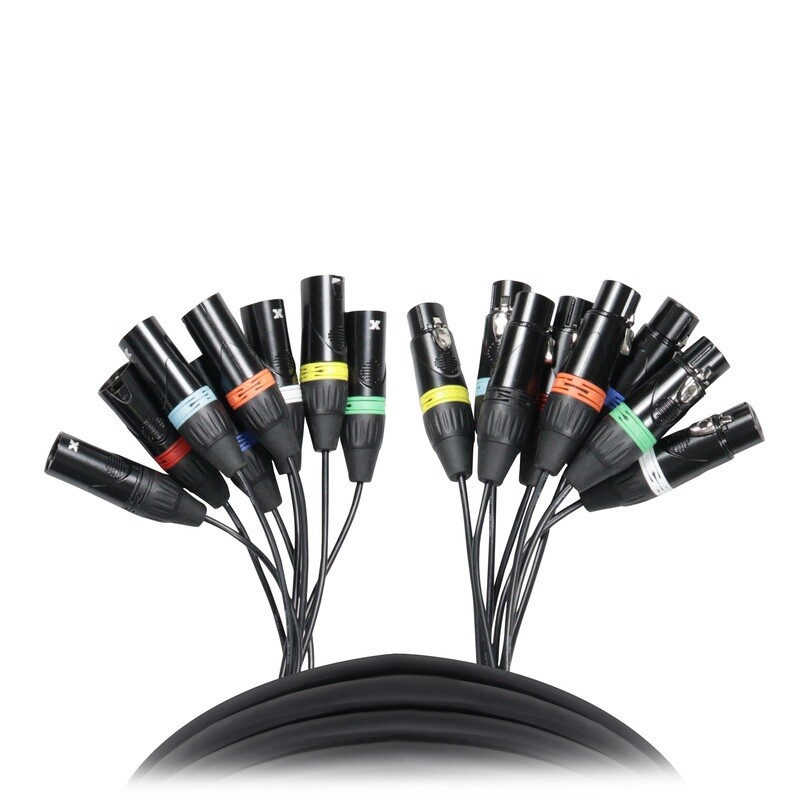 [ProX XC-8XLR25] ProX XC-8XLR25. 25' Ft. High Performance 8-Channel XLR-F to XLR-M Balanced Snake Audio Cable