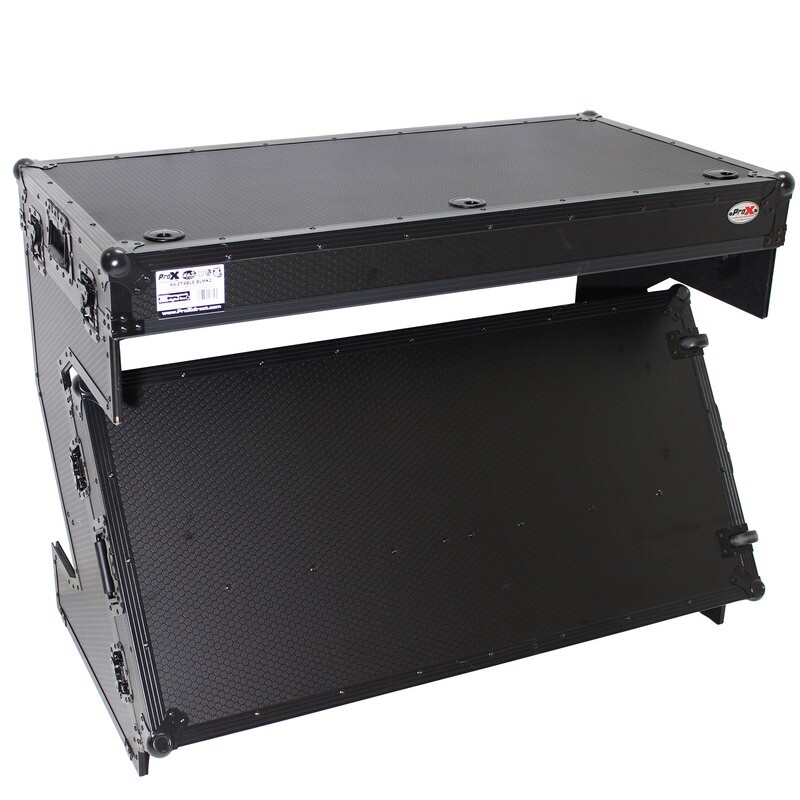 [XS-ZTABLE BL MK2] ProX DJ Z-Table MK2 Portable Z-Style DJ Table Flight Case with Handles & Wheels (Black on Black) #PRZTABLEBLM2 MFR #XS-ZTABLEBL MK2