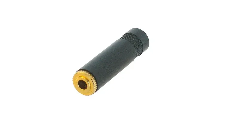 [NYS240BG] REAN NYS240BG 1/8" TRS In-Line Jack with Gold Contact and Black Shell #NYS240BG