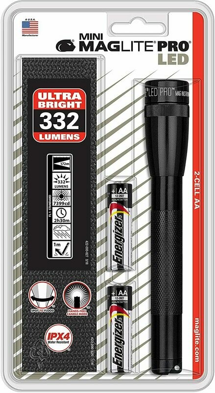 [Maglite Mini PRO LED 2-Cell AA Flashlight with Holster Black] Maglite Mini PRO LED 2-Cell AA Flashlight with Holster Black