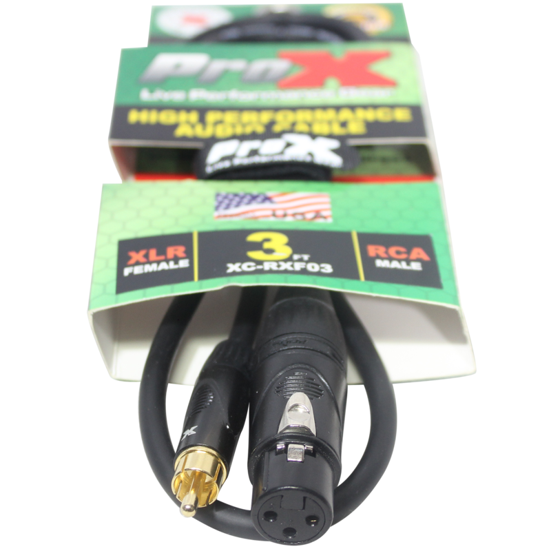 [XC-RXF03] ProX XC-RXF03 3' RCA-M to XLR3-F Unbalanced High Performance Audio Cable SKU: PRXXCRXF03 MFR: XC-RXF03