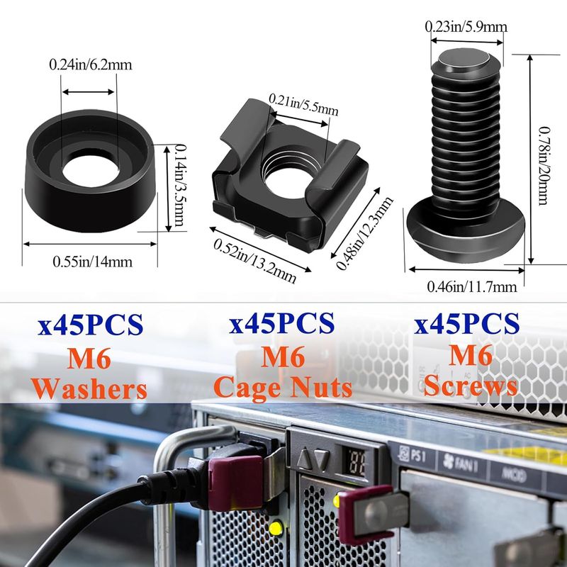 [M6 x 16mm Rack Mount Screws,Cage Nuts] M6 x 16mm Rack Mount Screws,Cage Nuts