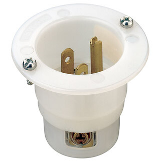 [LEV5278-C] Leviton 5278 15 Amp, 125 Volt, Straight Blade Flanged Inlet Receptacle, Industrial Grade