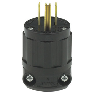 LEVITON 5266CB 15 Amp, 125 Volt, Straight Blade Plug, Industrial Grade