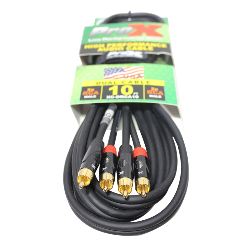 [XC-DRCA10 (D1-SW1)] PROX XC-DRCA10 DUAL RCA 2 DUAL RCA BALANCED HIGH PERFORMANCE DJ AUDIO CABLE 10FT