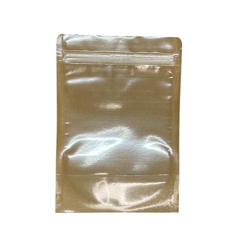 [K - SUP - K 200M 14X20X4] Clear plastic stand up pouch One side clear,one side Kraft 14X20 . 200micron Pack of 50
