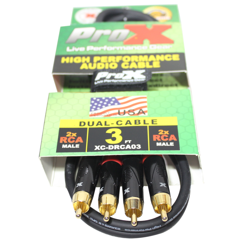 [XC-DRCA03 (D1-SW1)] ProX XC-DRCA3 3' Dual RCA-M to Dual RCA-M Unbalanced High Performance Audio Cable
SKU: PRXXCDRCA3 MFR: XC-DRCA3