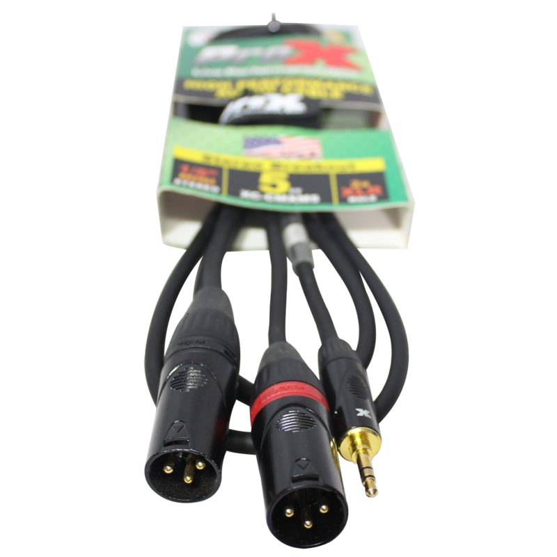 [XC-CMXM5] ProX XC-CMXM055 5' 1/8" (3.5mm) Mini TRS-M to Dual XLR3-M High Performance Audio Y Cable SKU: PRXXCCMXM5 MFR: XC-CMXM5