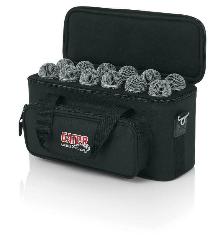 [GM-12B] Gator Cases GM-12B 12 Drop Mic Padded Bag - for up to 12 Microphones #GAGM12B MFR #GM-12B